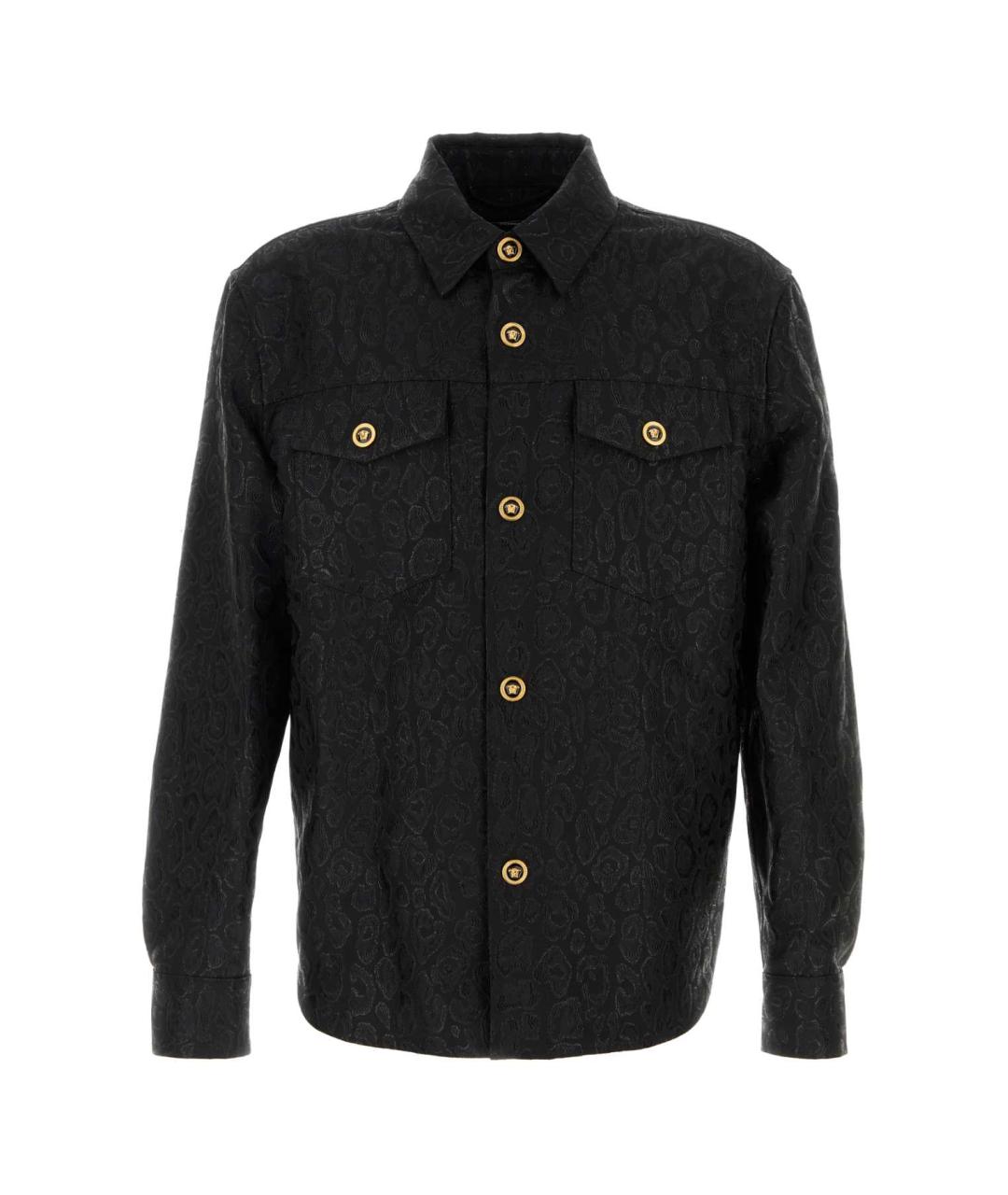 VERSACE Черная шерстяная кэжуал рубашка, фото 1