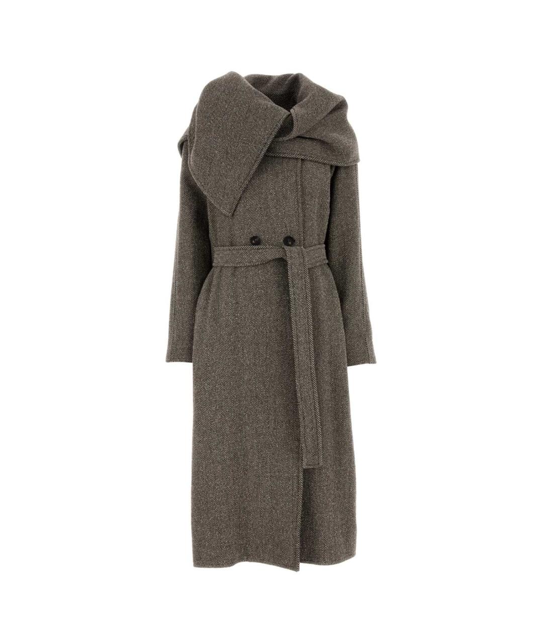FERRAGAMO Коричневое шерстяное пальто, фото 1