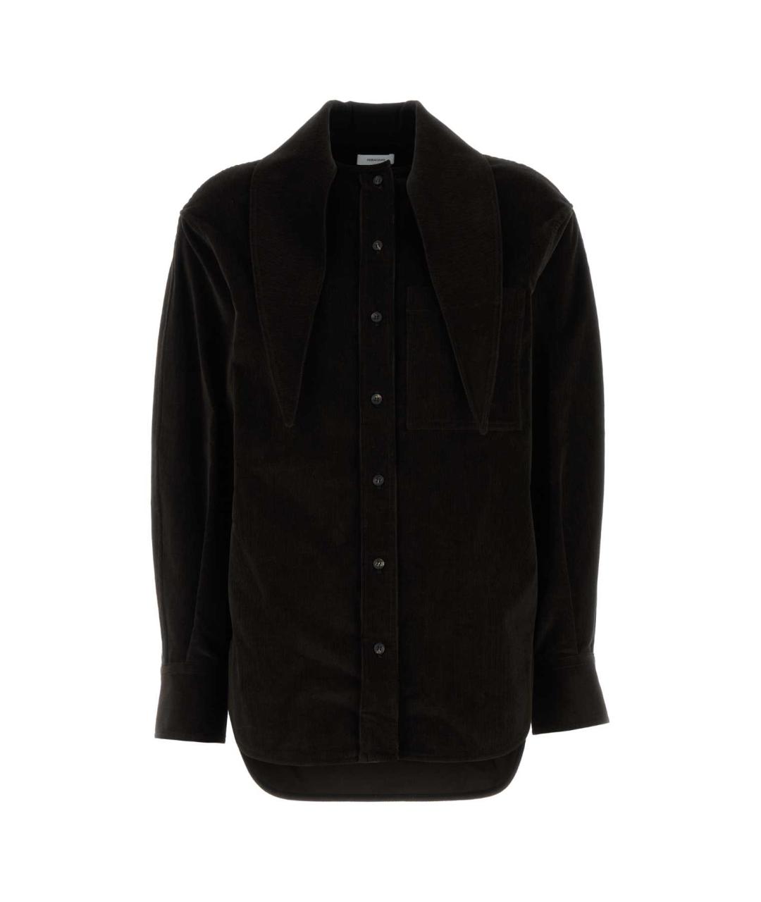 FERRAGAMO Коричневая хлопковая рубашка, фото 1