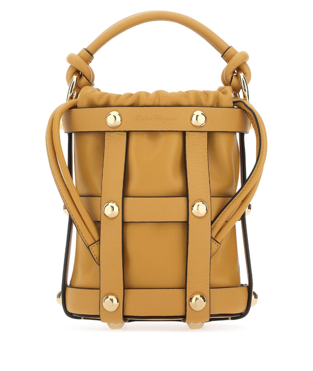 FERRAGAMO Горчичная кожаная сумка через плечо, фото 1
