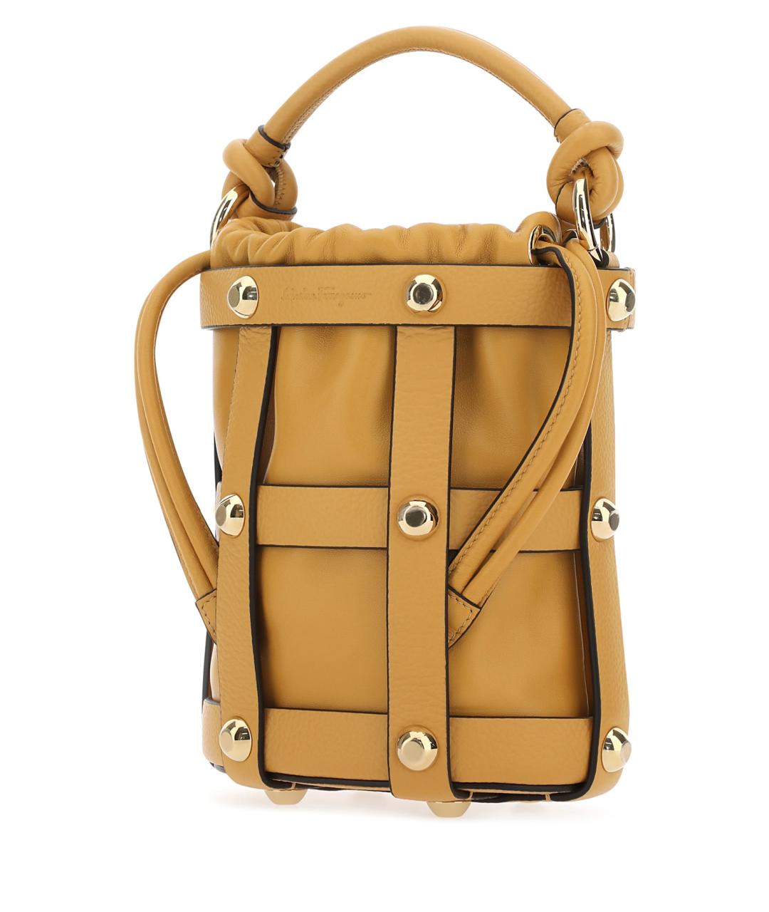 FERRAGAMO Горчичная кожаная сумка через плечо, фото 2