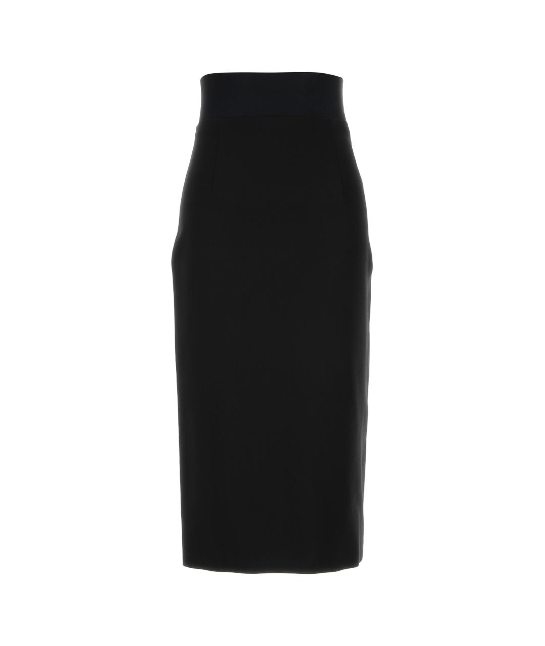 SPORTMAX Черная шерстяная юбка миди, фото 1