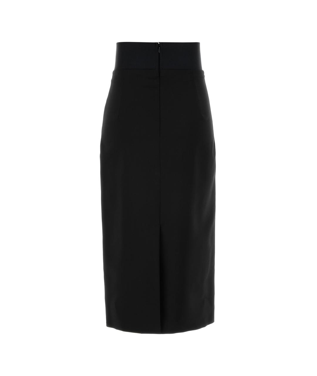 SPORTMAX Черная шерстяная юбка миди, фото 2