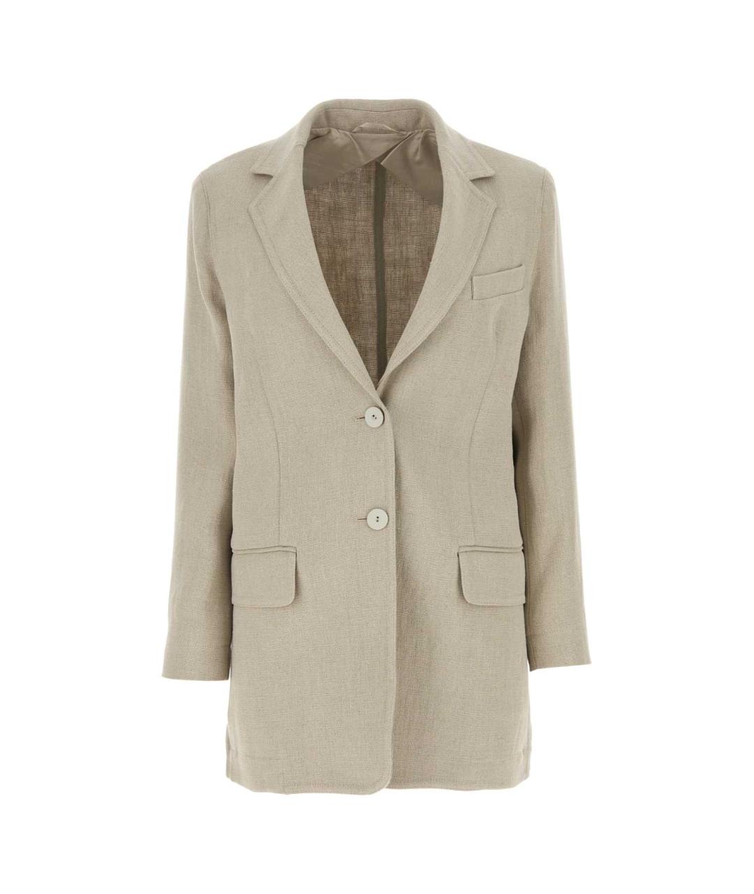 MAX MARA Серый льняной жакет/пиджак, фото 1