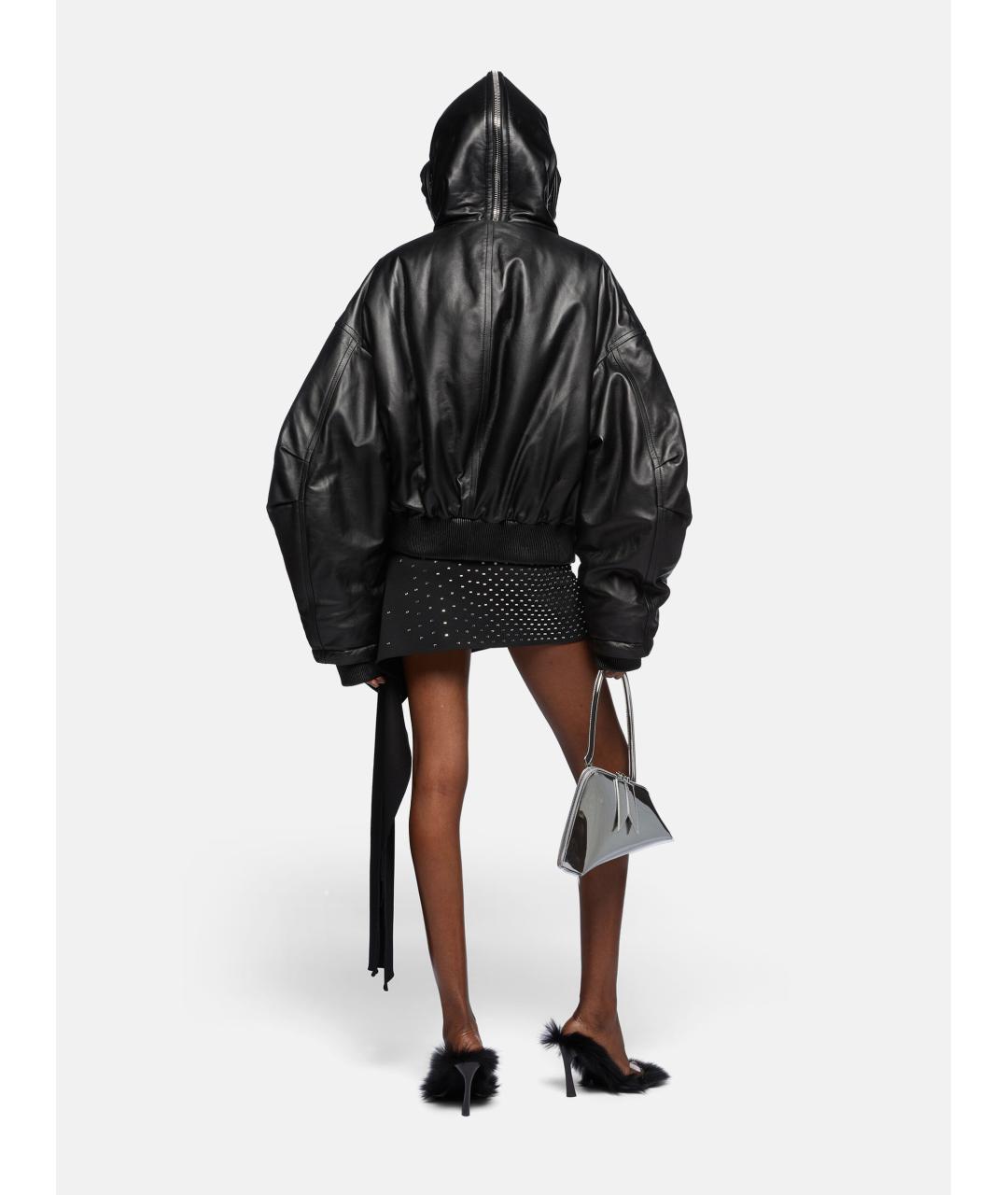 THE ATTICO Черная кожаная куртка, фото 5