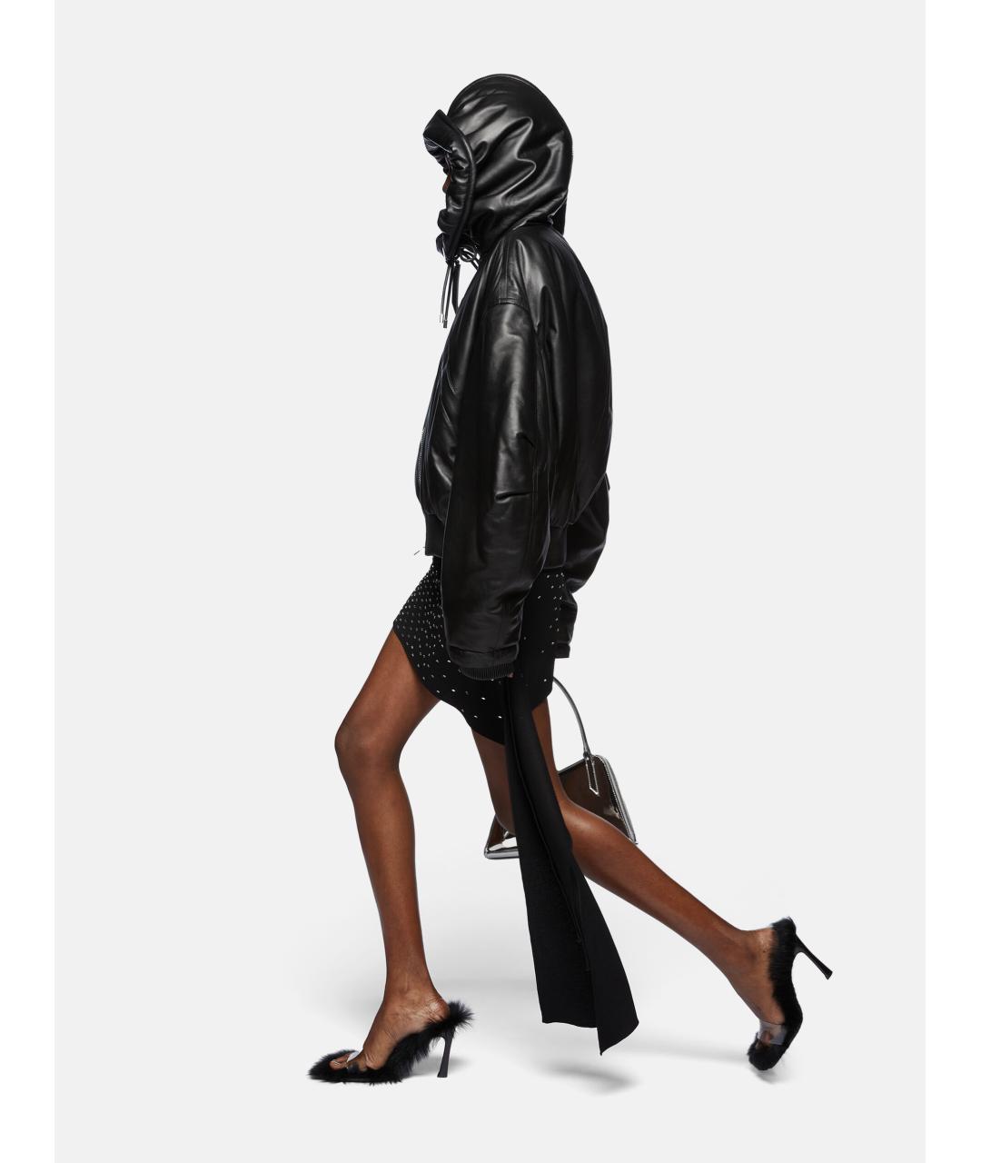 THE ATTICO Черная кожаная куртка, фото 4