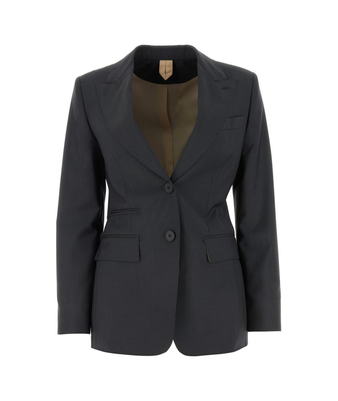 MAX MARA Серый шерстяной жакет/пиджак, фото 1