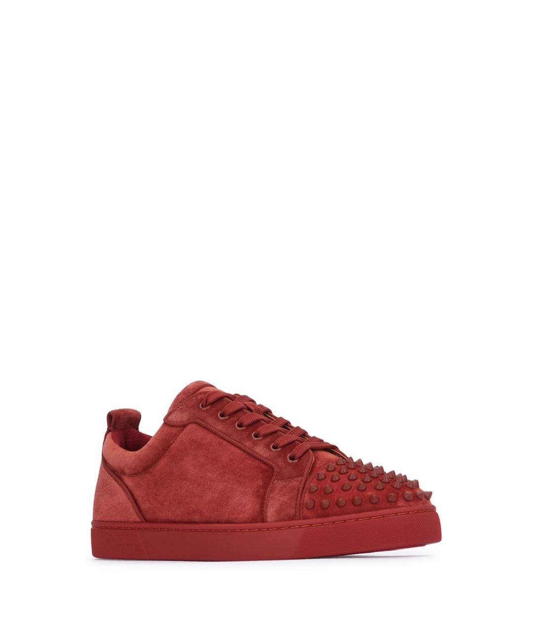 CHRISTIAN LOUBOUTIN Красные замшевые низкие кроссовки / кеды, фото 2