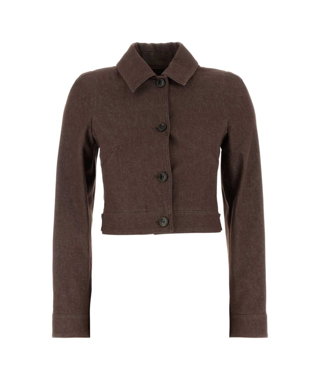MAX MARA Коричневый хлопковый жакет/пиджак, фото 1