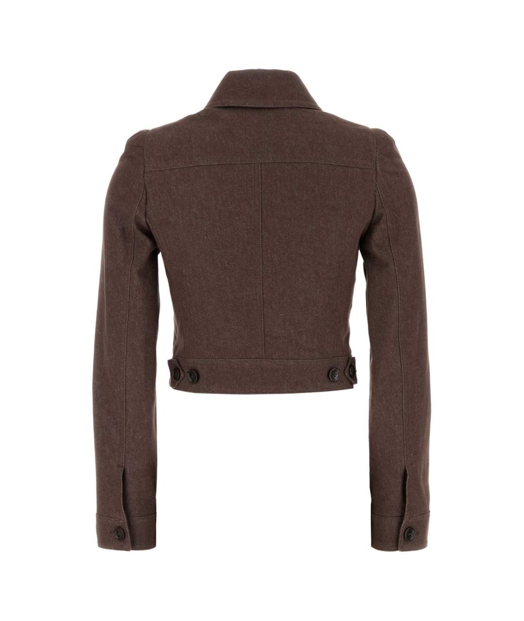 MAX MARA Коричневый хлопковый жакет/пиджак, фото 2
