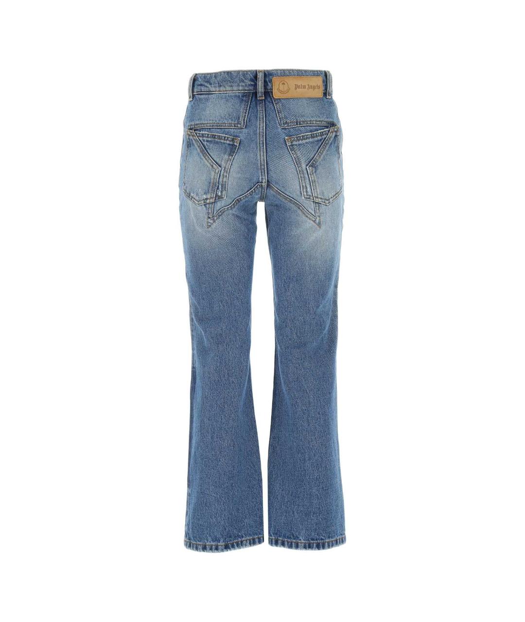 MONCLER Синие хлопковые прямые джинсы, фото 2