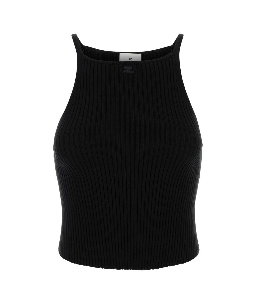 COURREGES Черная вискозная майка, фото 1