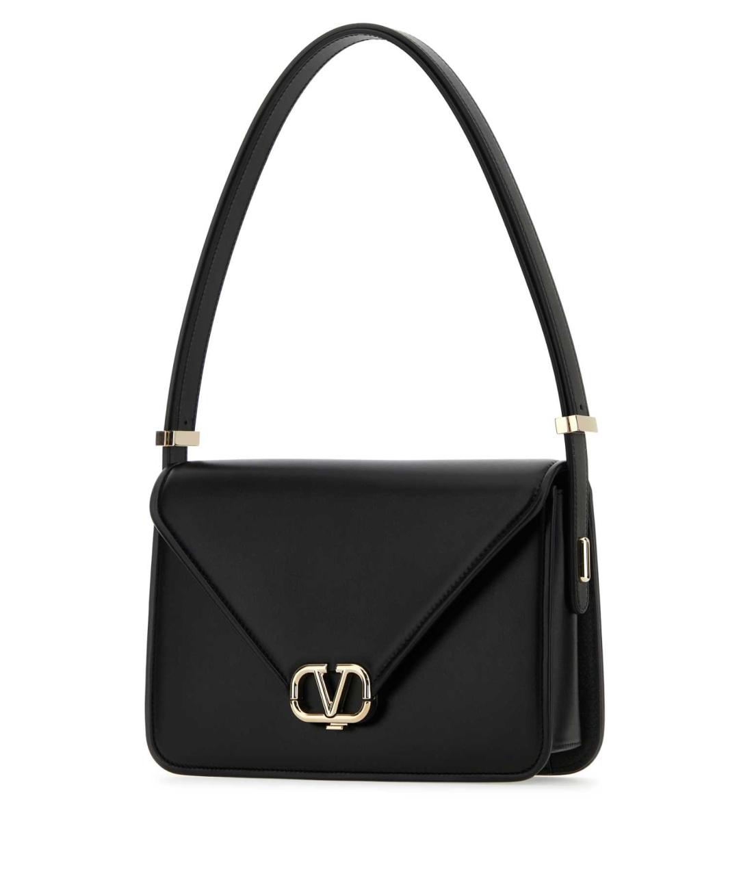VALENTINO Черная кожаная сумка с короткими ручками, фото 2