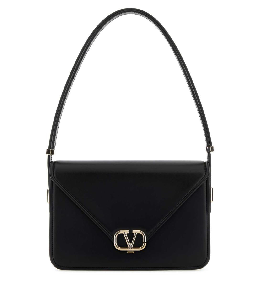 VALENTINO Черная кожаная сумка с короткими ручками, фото 1