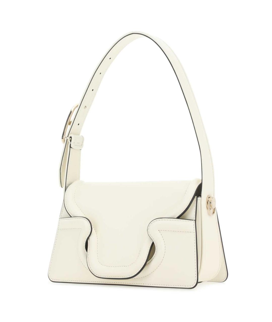 VALENTINO Белая кожаная сумка с короткими ручками, фото 2