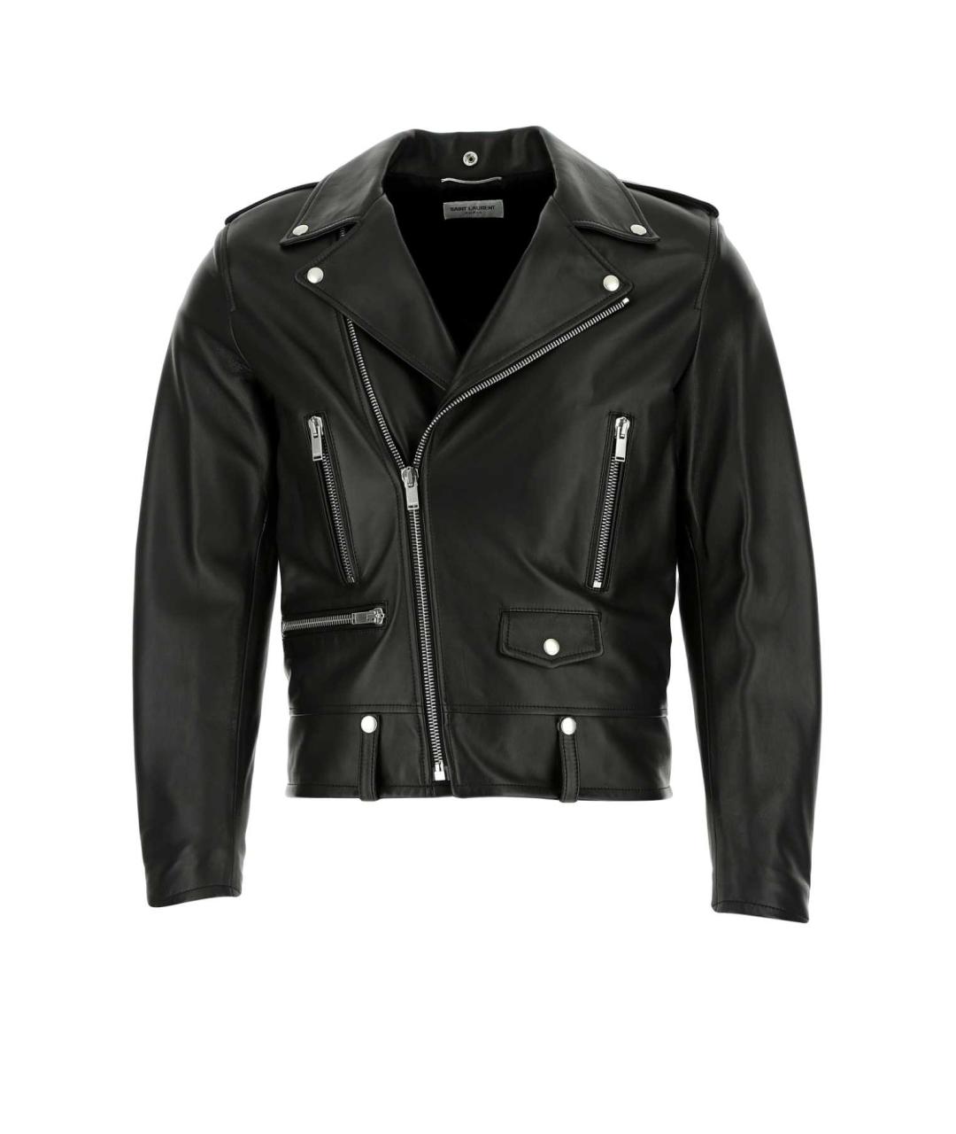 SAINT LAURENT Черная кожаная куртка, фото 1