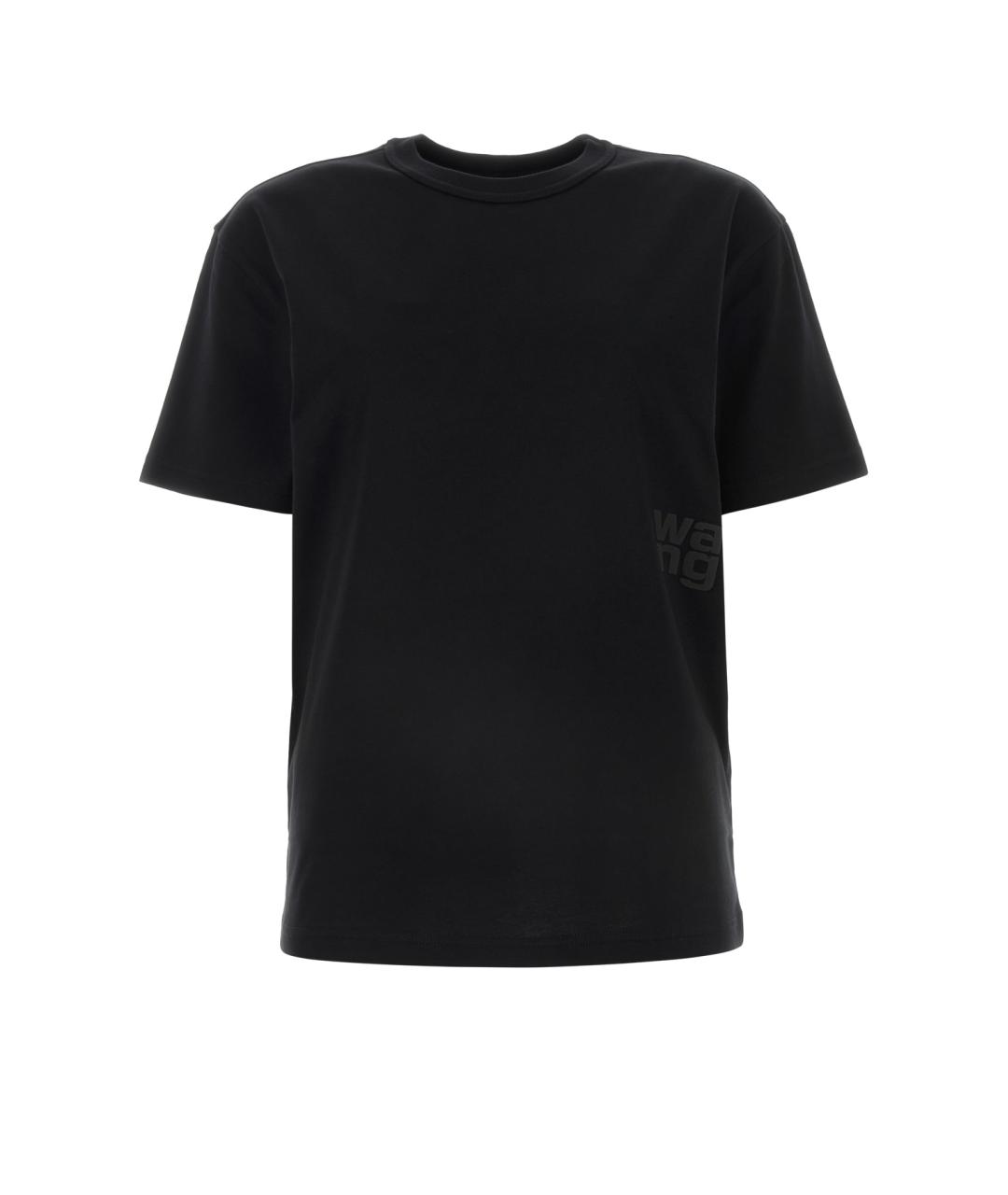 T BY ALEXANDER WANG Черная хлопковая футболка, фото 1