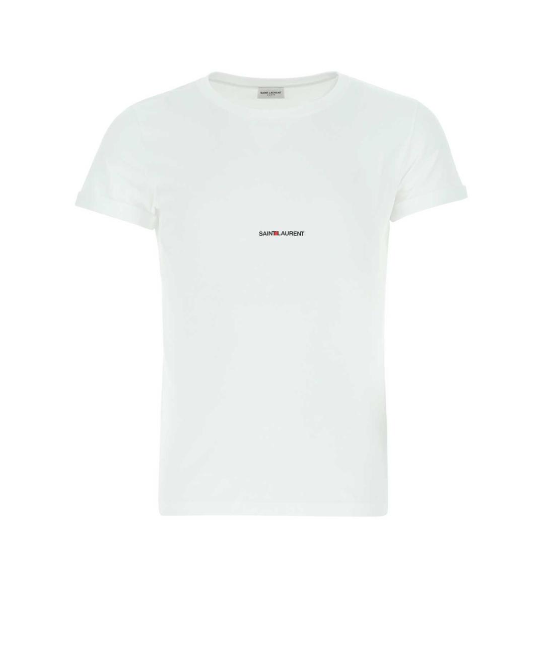 SAINT LAURENT Белая хлопковая футболка, фото 1