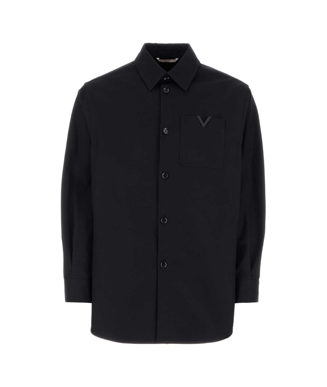 VALENTINO Темно-синяя хлопковая классическая рубашка, фото 1