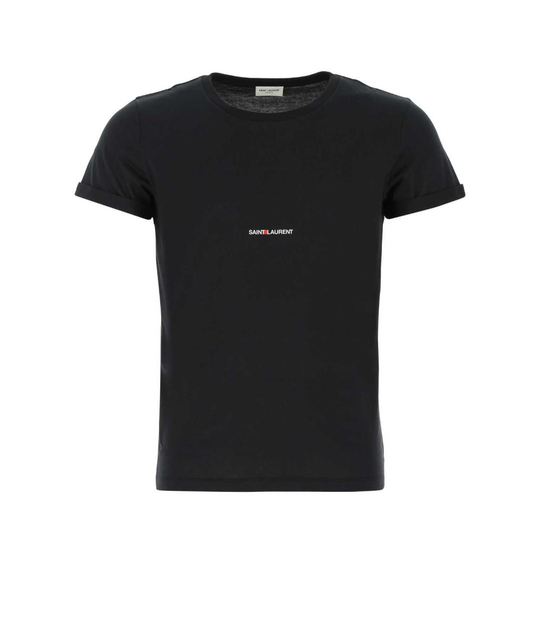 SAINT LAURENT Черная хлопковая футболка, фото 1