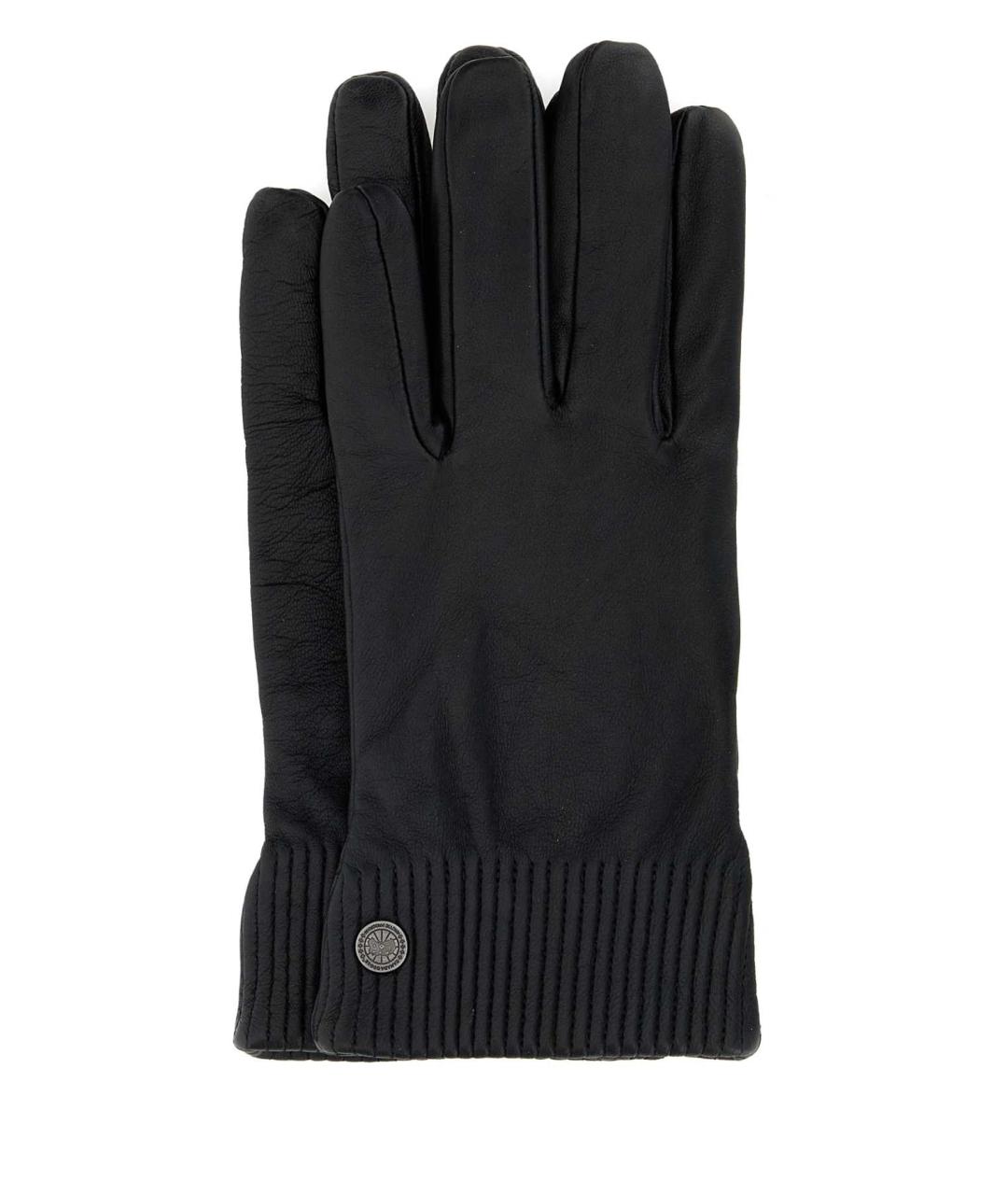 CANADA GOOSE Черные кожаные перчатки, фото 1