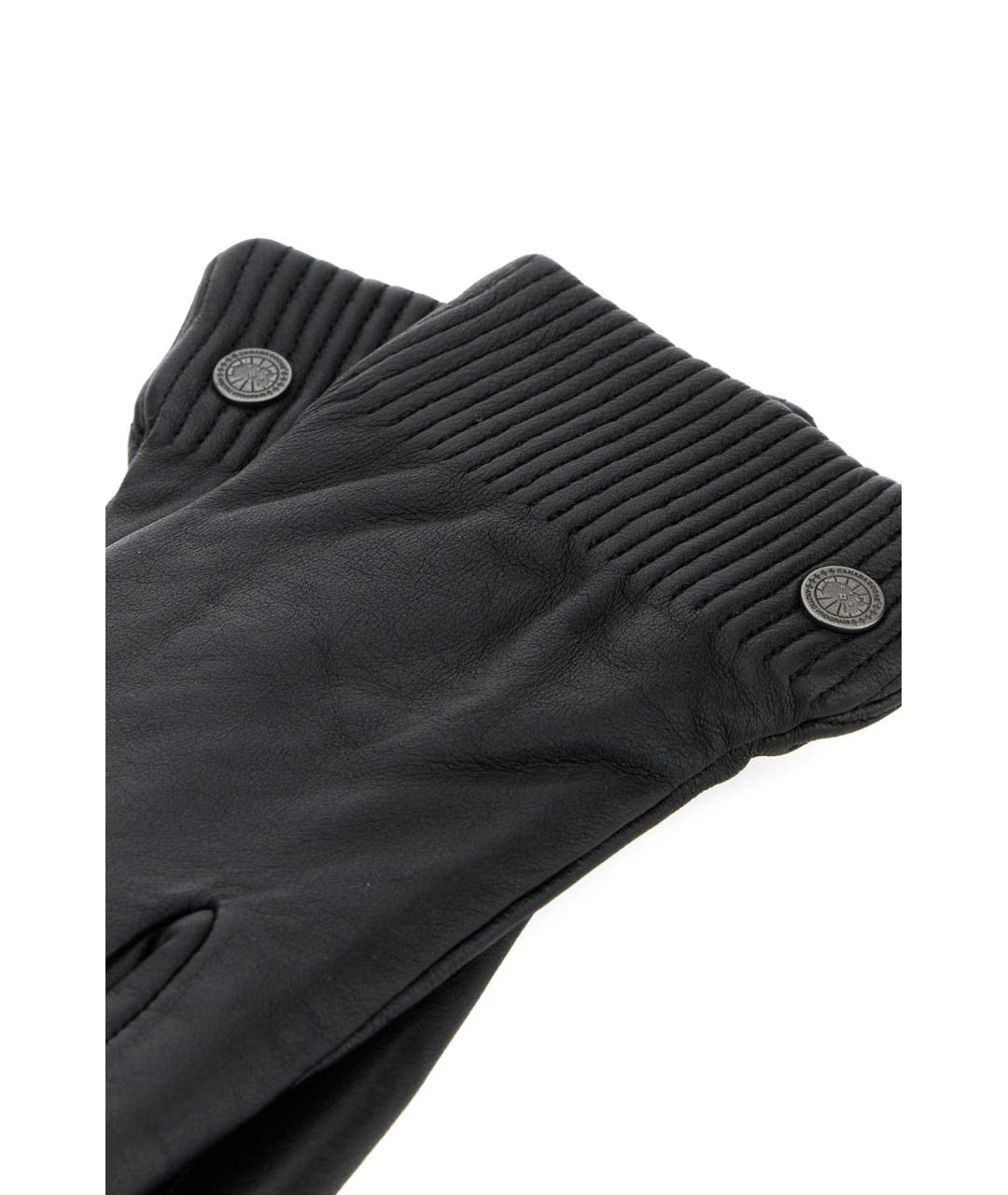 CANADA GOOSE Черные кожаные перчатки, фото 2