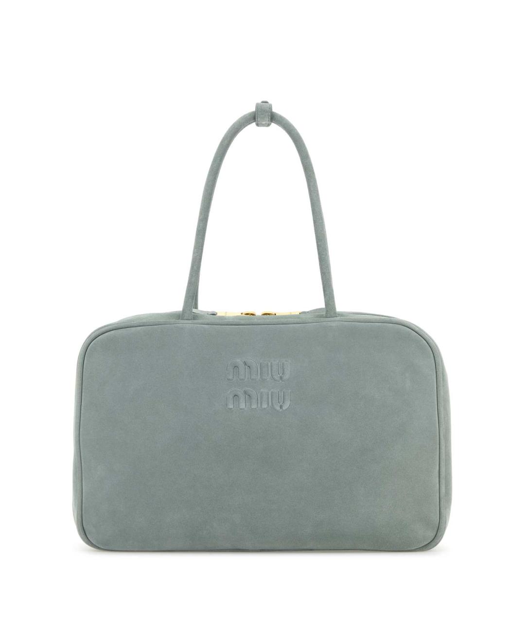 MIU MIU Голубая замшевая сумка с короткими ручками, фото 1