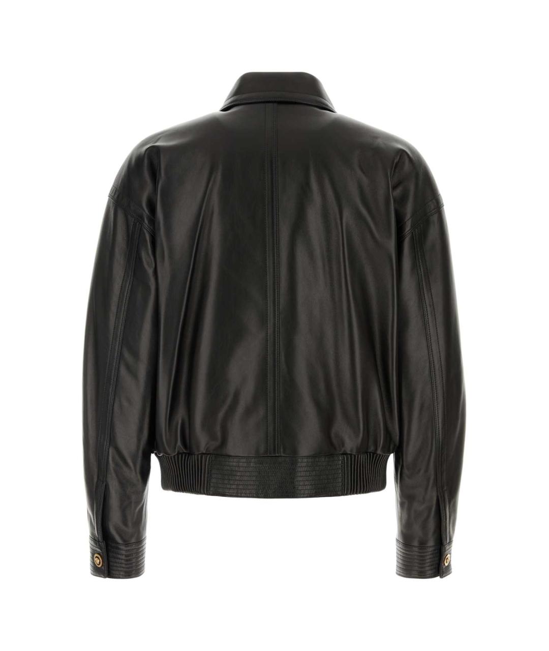 VERSACE Черная кожаная куртка, фото 2