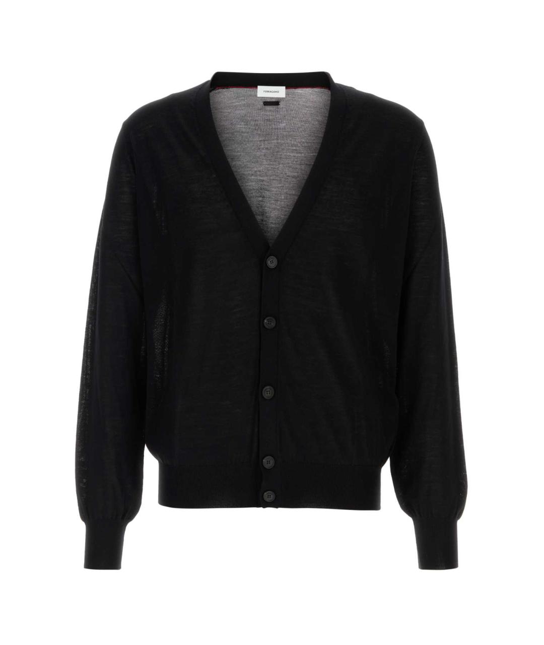 FERRAGAMO Черный шерстяной кардиган, фото 1