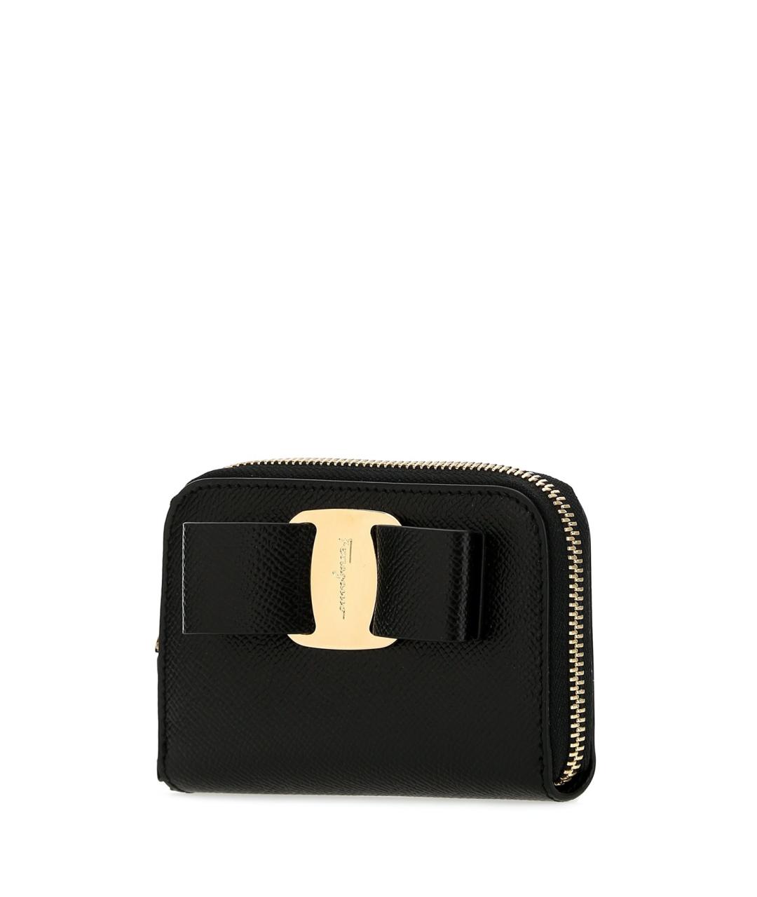 FERRAGAMO Черный кожаный кошелек, фото 2