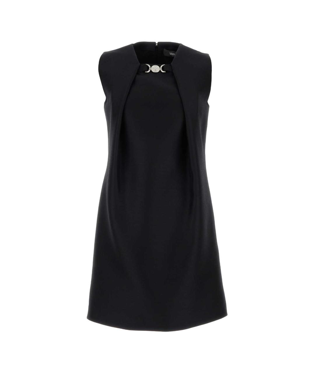 VERSACE Черное шерстяное повседневное платье, фото 1