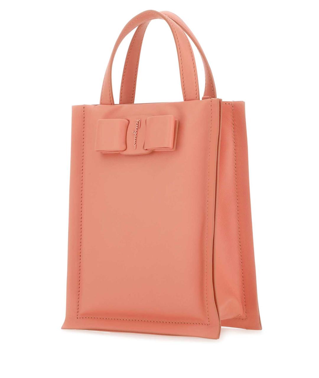 FERRAGAMO Розовая кожаная сумка с короткими ручками, фото 2