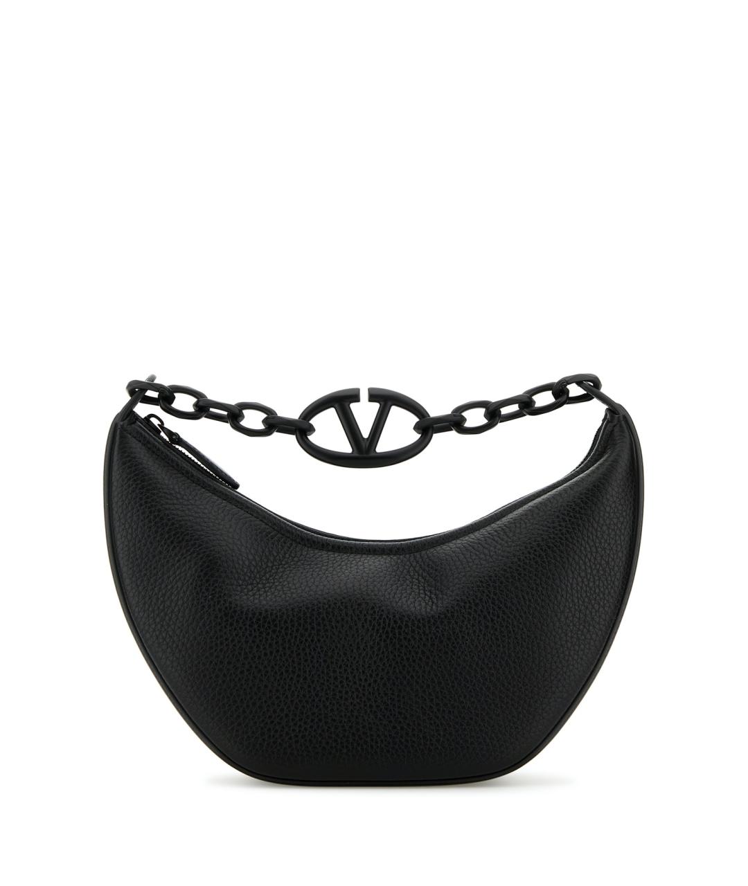 VALENTINO Черная кожаная сумка через плечо, фото 1