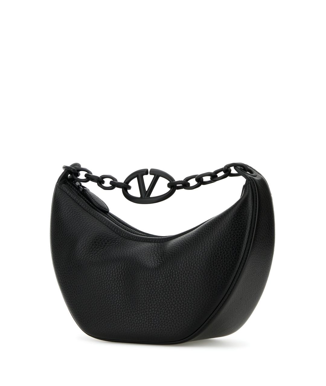 VALENTINO Черная кожаная сумка через плечо, фото 2