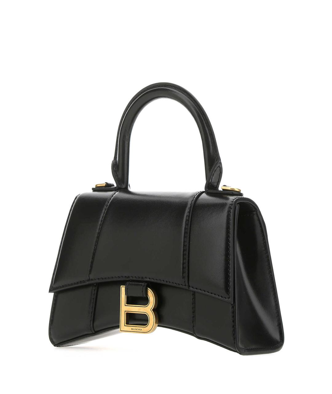 BALENCIAGA Черная кожаная сумка с короткими ручками, фото 2