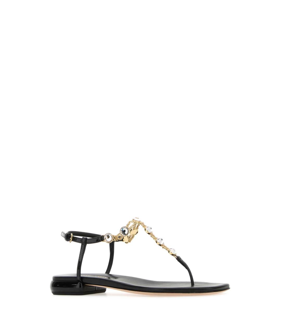 MIU MIU Черные кожаные босоножки, фото 2