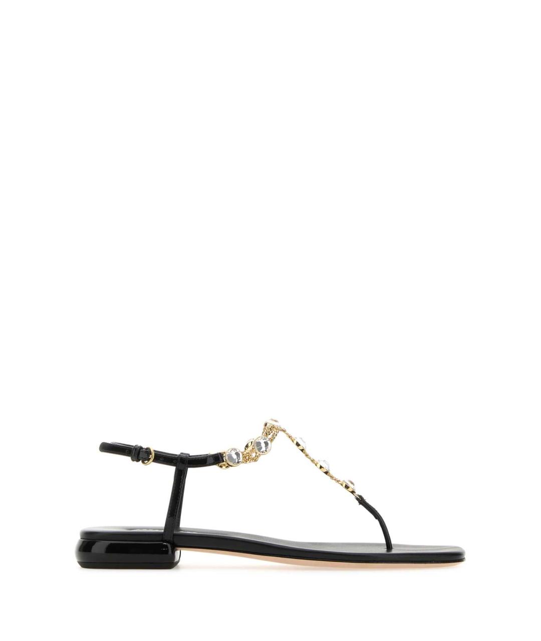 MIU MIU Черные кожаные босоножки, фото 1