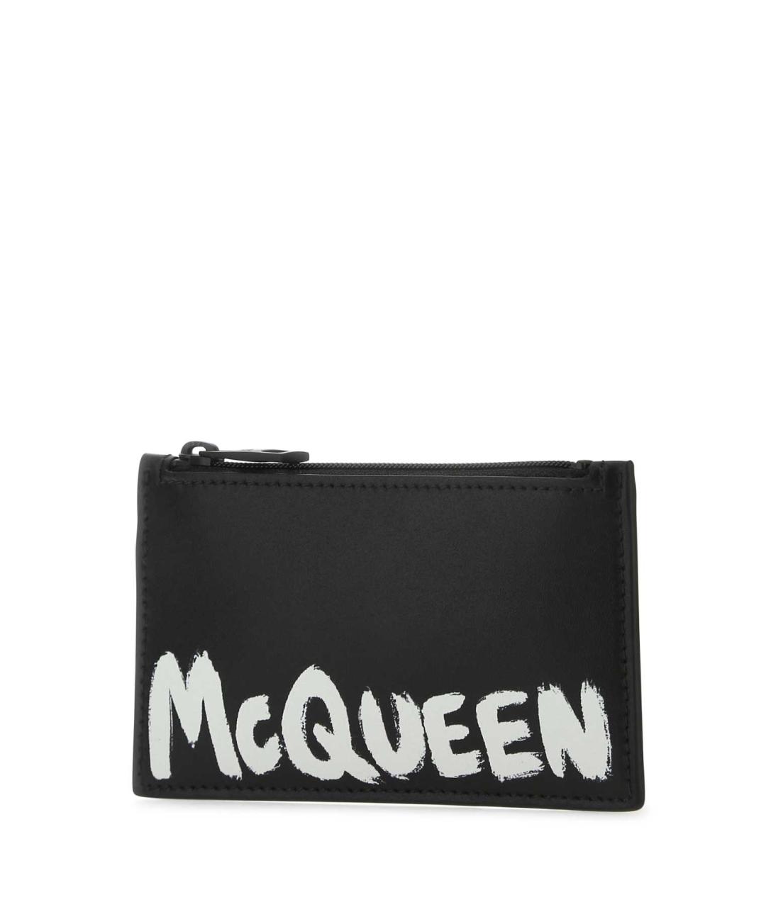 ALEXANDER MCQUEEN Черный кожаный кошелек, фото 2