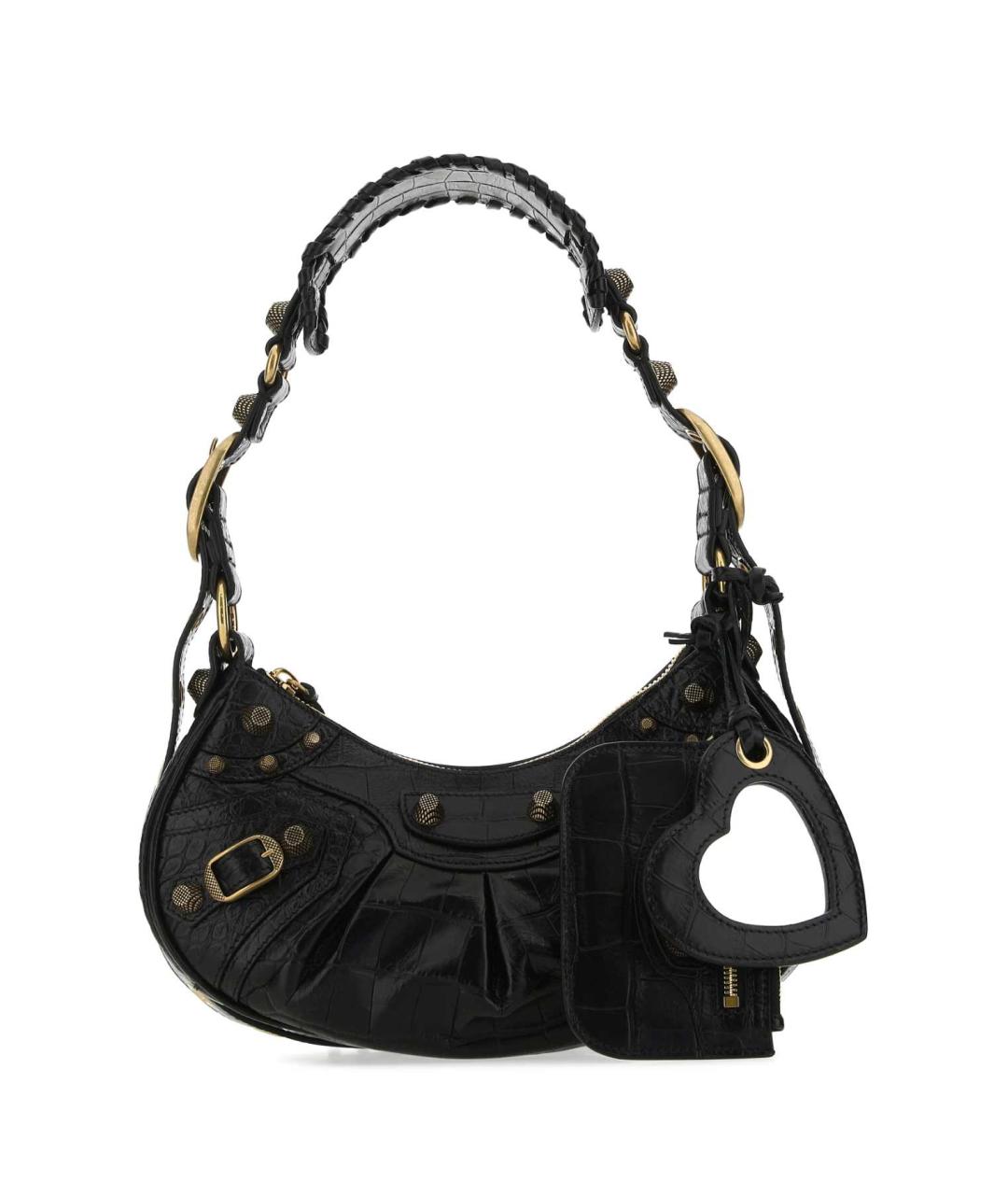 BALENCIAGA Черная кожаная сумка через плечо, фото 1