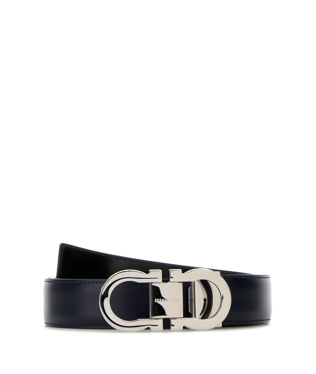 FERRAGAMO Черный кожаный ремень, фото 1