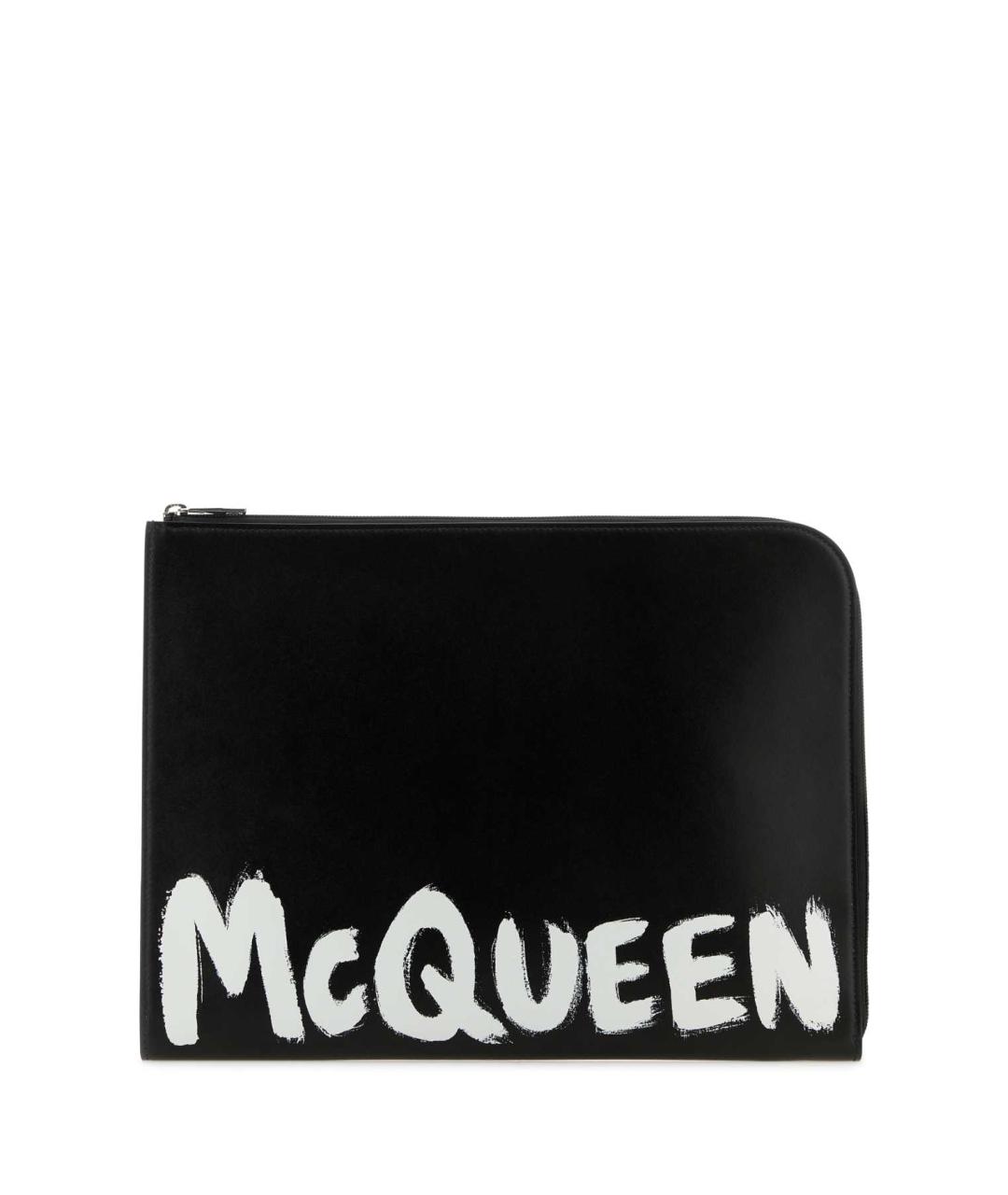 ALEXANDER MCQUEEN Черный кожаный кардхолдер, фото 1