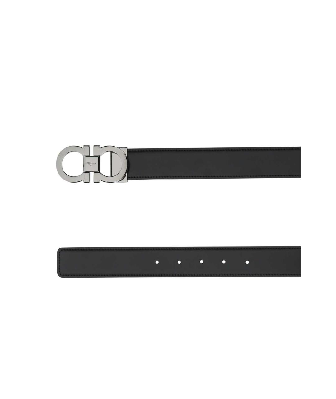 FERRAGAMO Черный кожаный ремень, фото 2