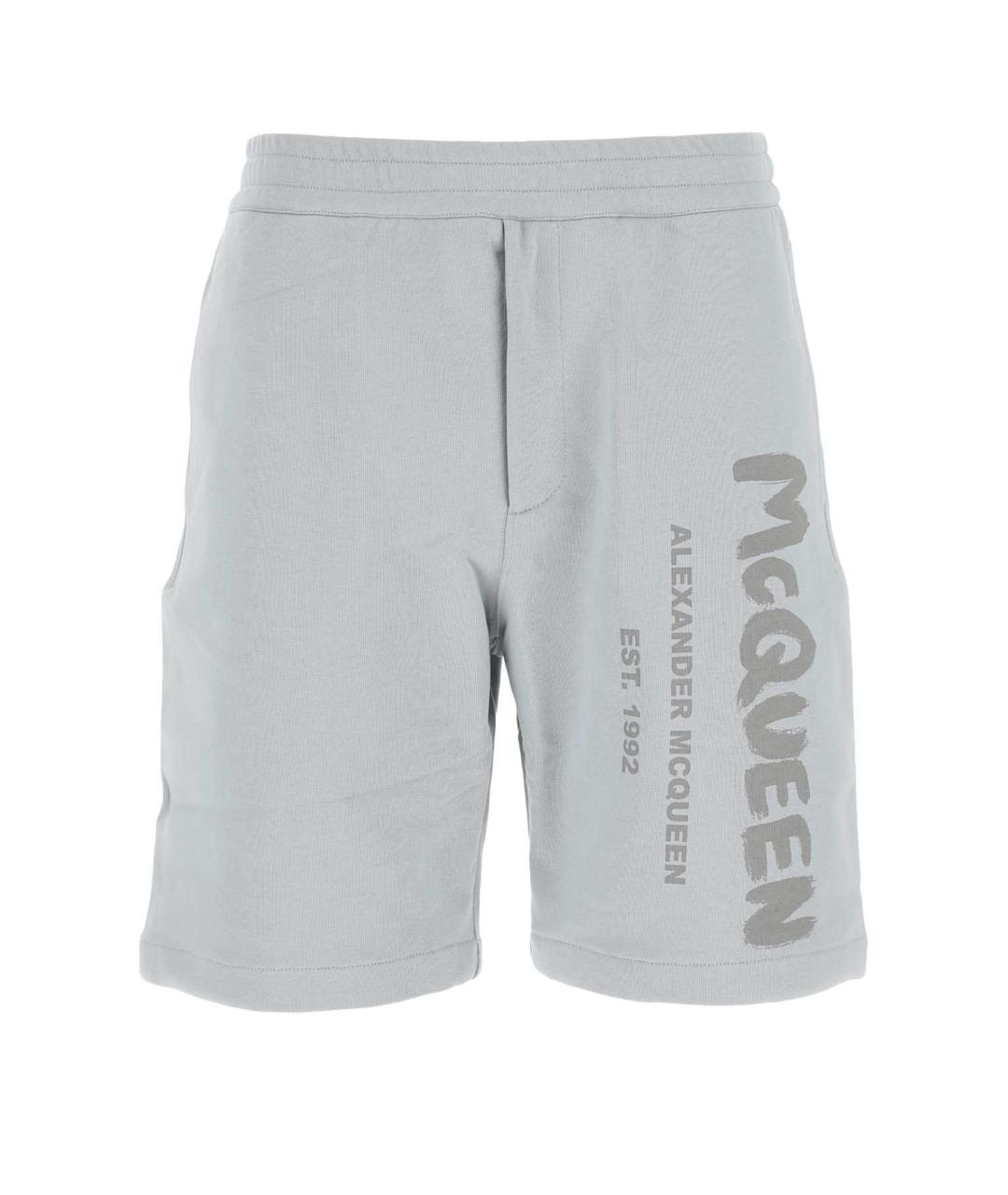 ALEXANDER MCQUEEN Серые хлопковые шорты, фото 1