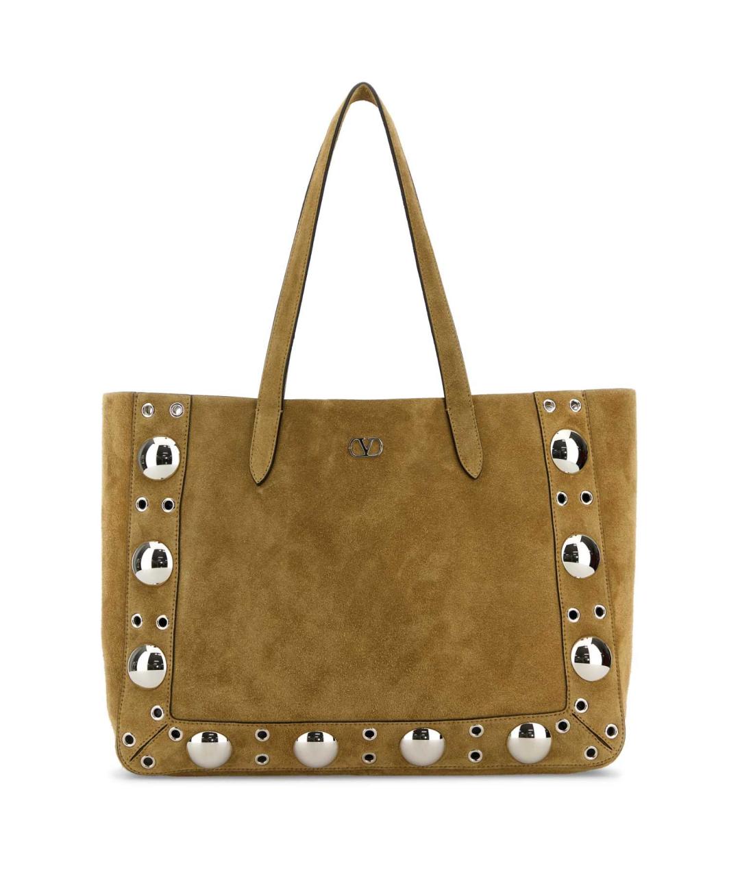 VALENTINO Бежевая замшевая сумка тоут, фото 1