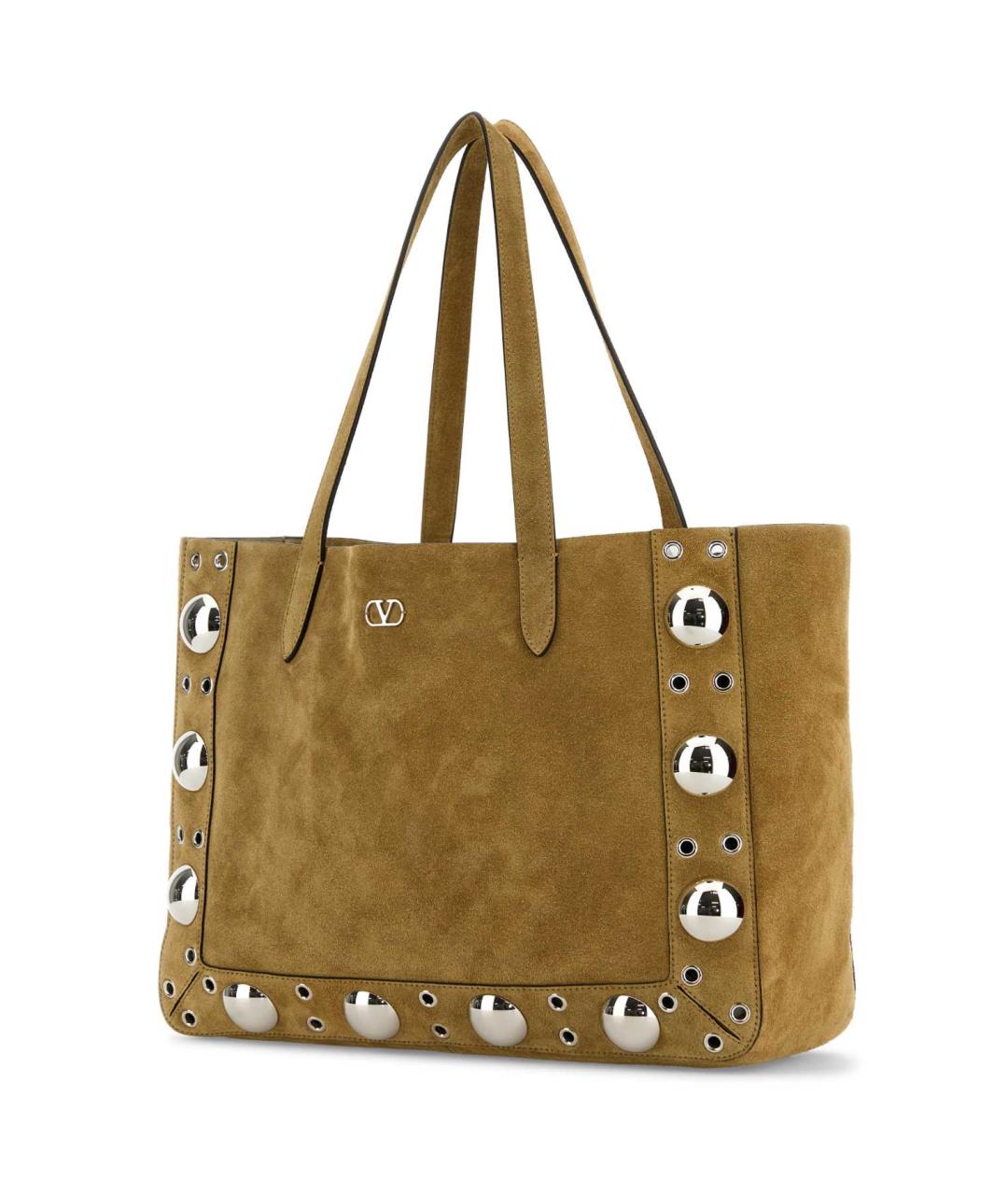 VALENTINO Бежевая замшевая сумка тоут, фото 2