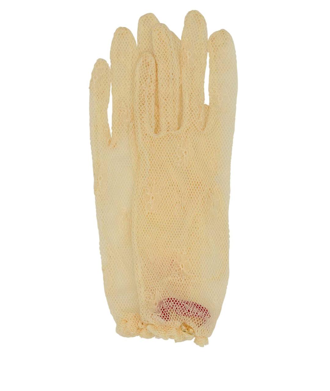 VALENTINO Бежевые синтетические перчатки, фото 1