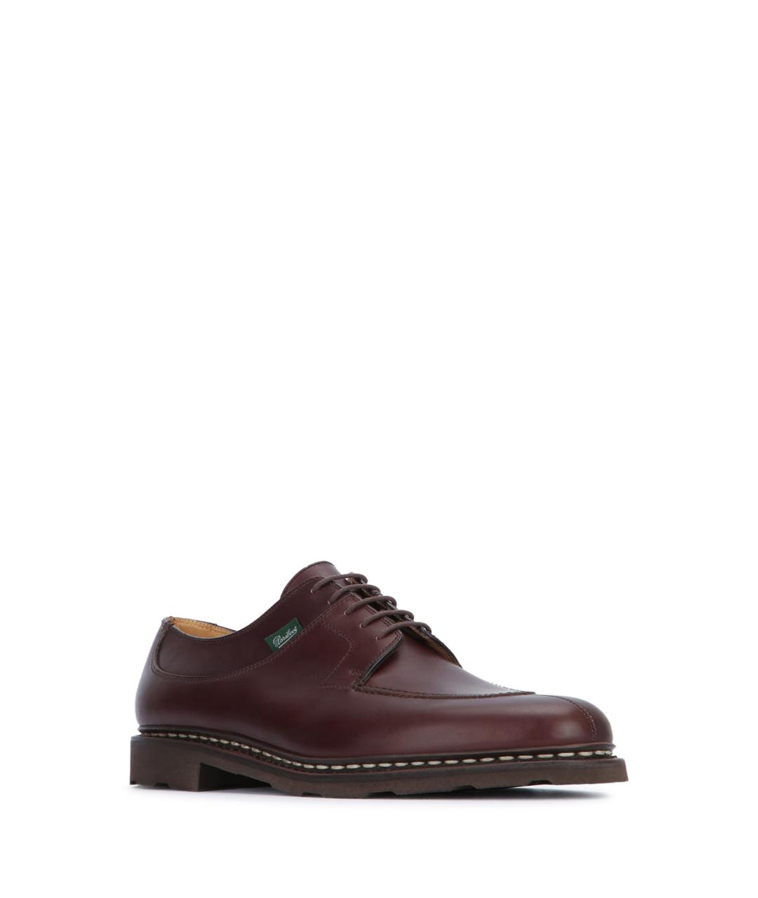 PARABOOT Бордовые кожаные низкие ботинки, фото 2