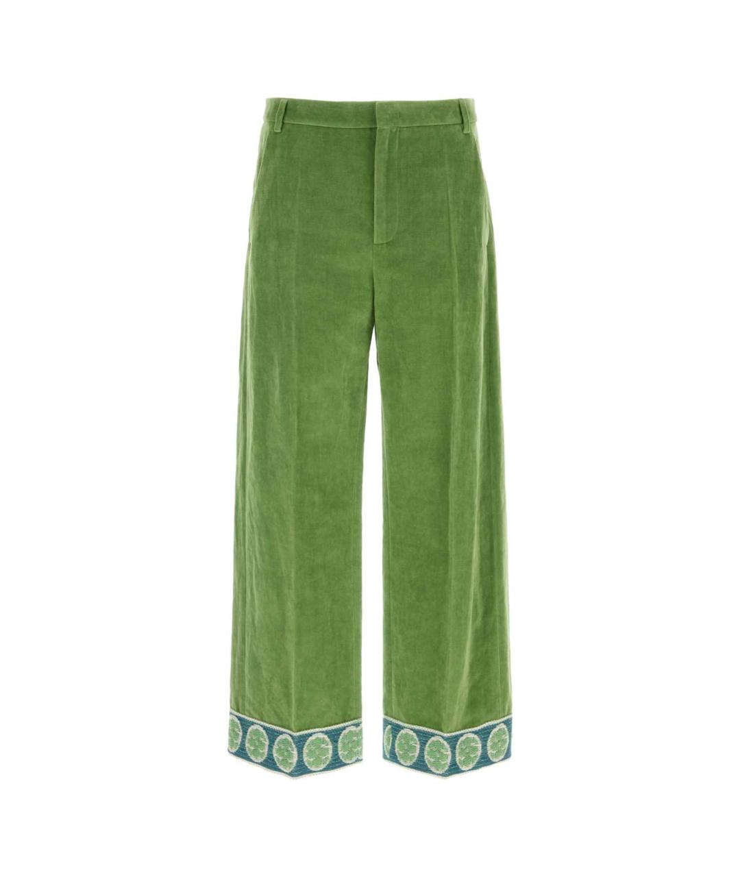 VALENTINO Зеленые хлопковые повседневные брюки, фото 1