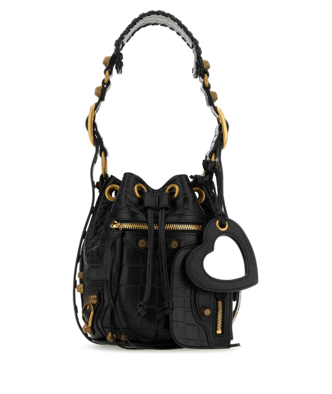 BALENCIAGA Черная кожаная сумка через плечо, фото 1