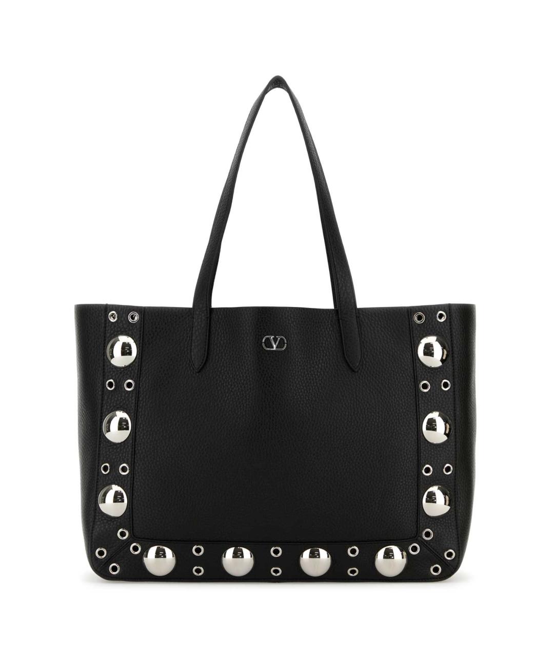 VALENTINO Черная кожаная сумка тоут, фото 1